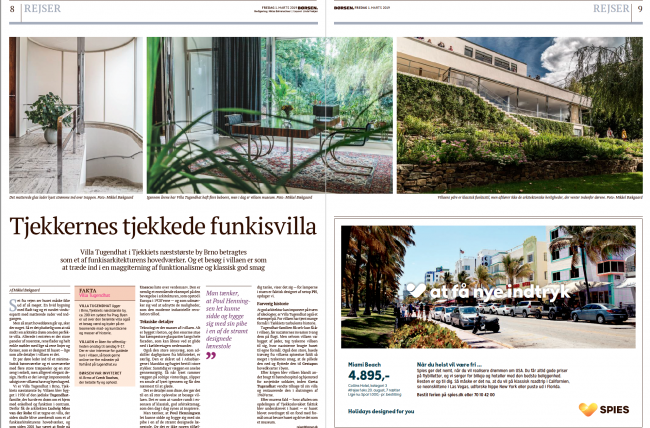 Villa Tugendhat-artikel i Børsen