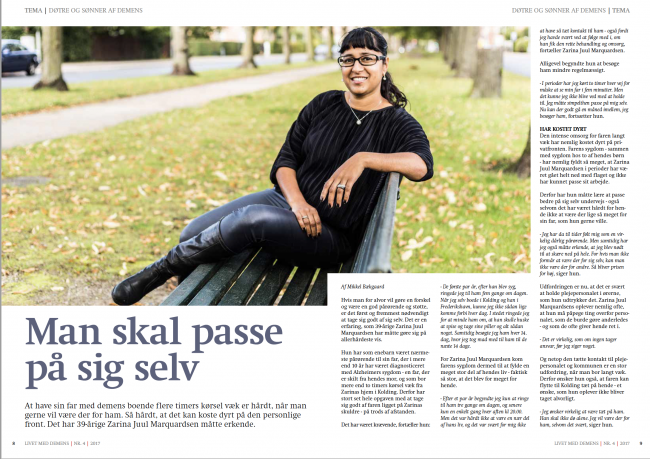 Screenshot fra Alzheimerforeningens Blad