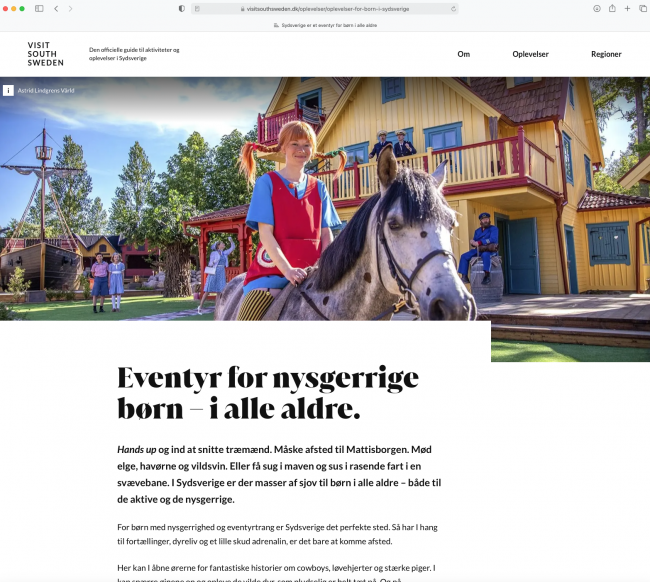 Screendump fra hjemmesiden